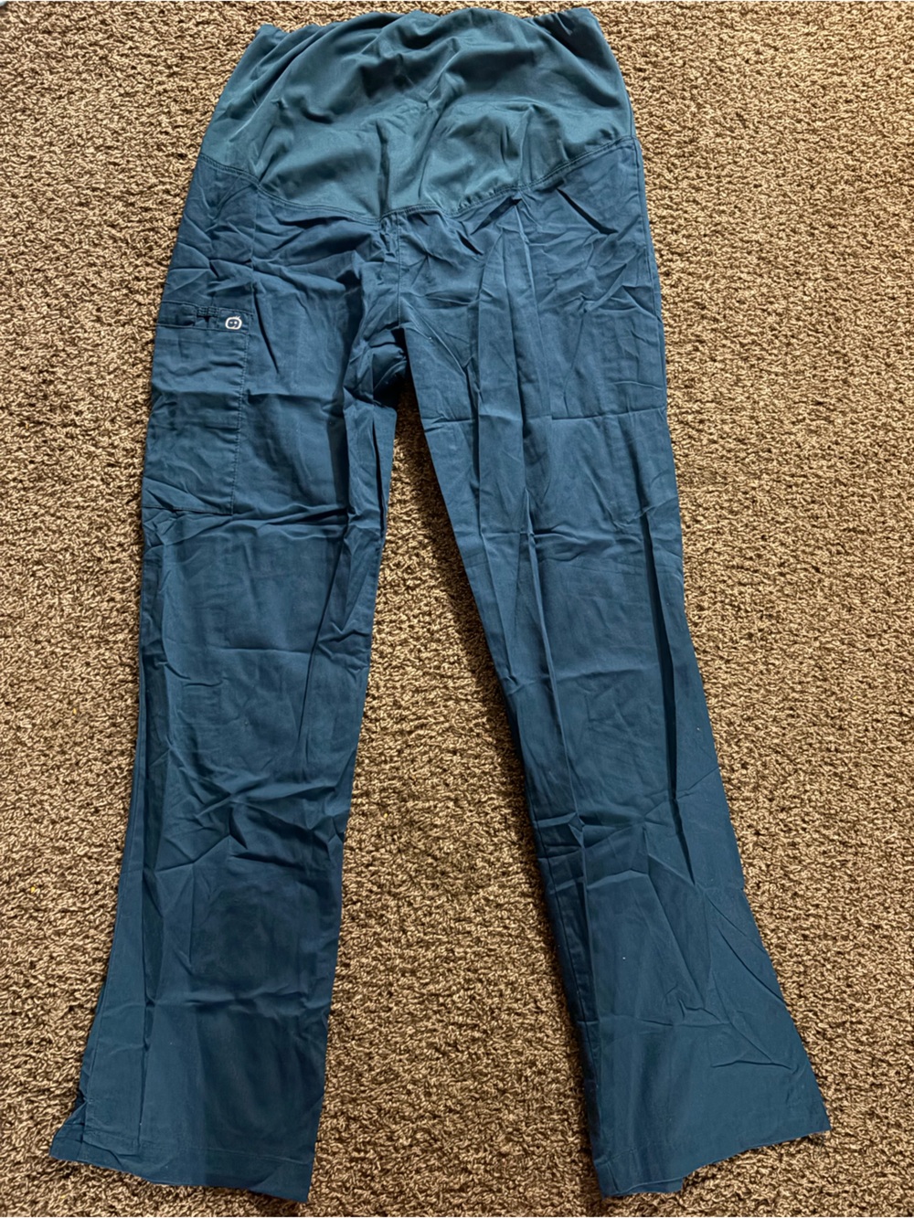 WonderWink Maternity Teal Jogger-Style Scrub Pants